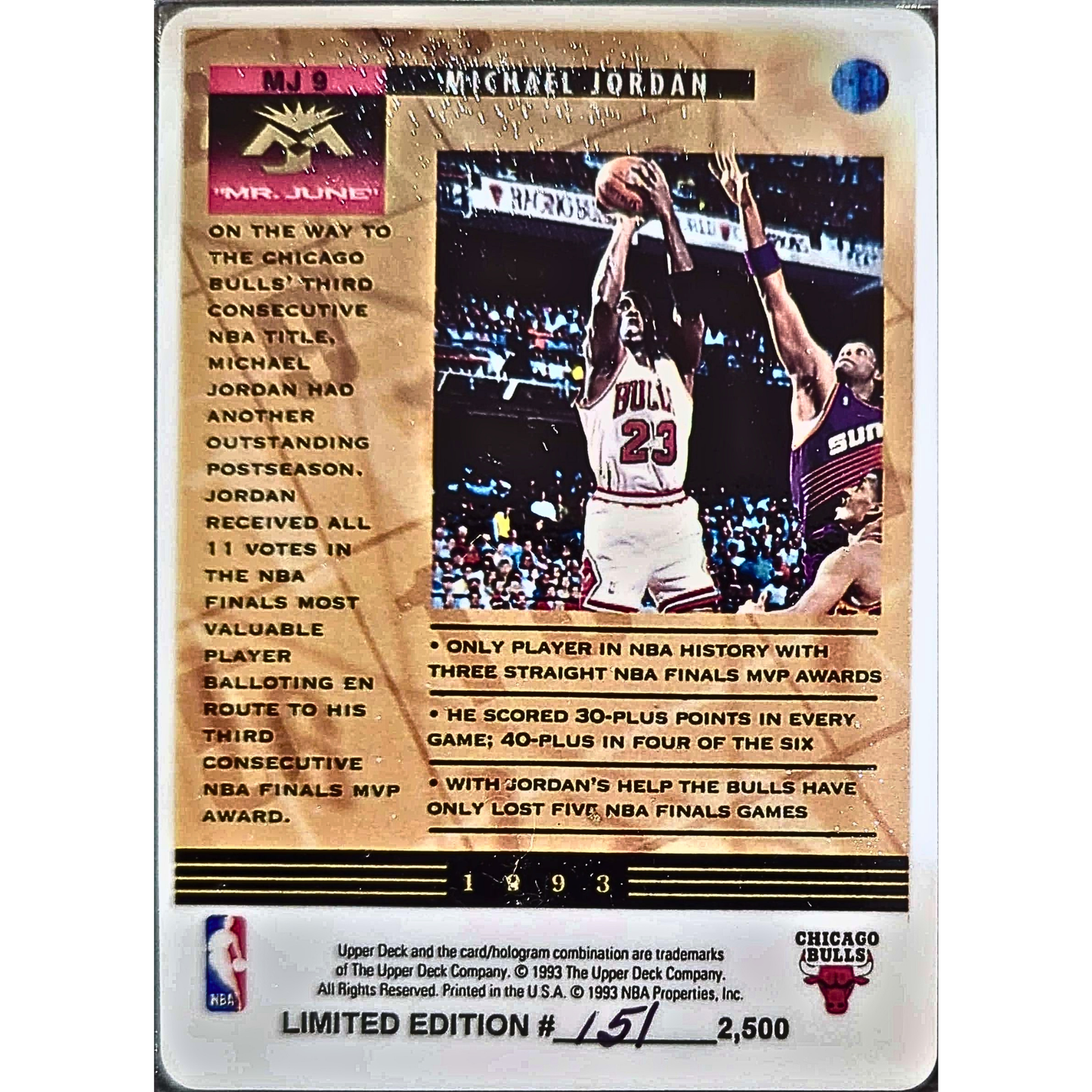 Upper Deck 1993 – Michael Jordan "Mr. June" Ceramic Tile Card (#151/2500)