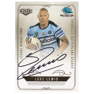 2017 NRL ELITE LEAGUE SENSATIONS SIGNATURE CARD LS4 LUKE LEWIS CRONULLA #095
