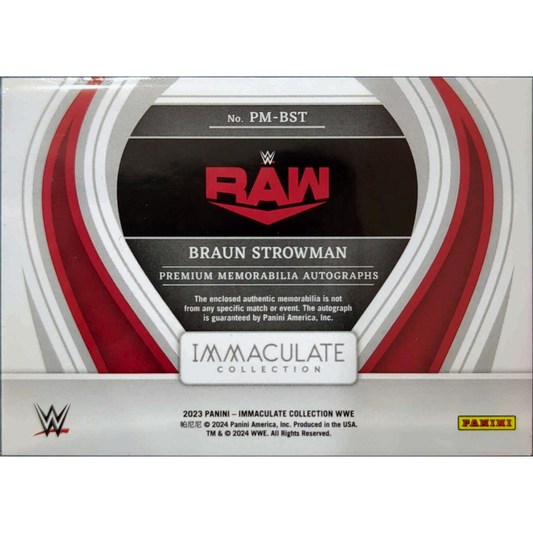 Panini 2023 Immaculate Collection WWE – Braun Strowman Patch Autograph (#11/25