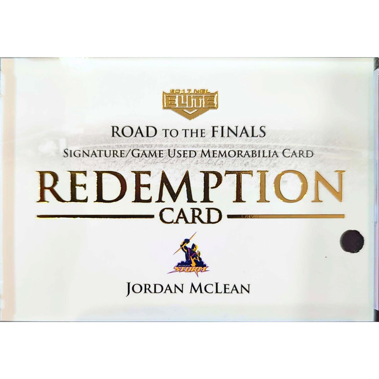 Futura NRL 2017 – "Road to the Finals" Jordan McLean Signature / Redemption Card