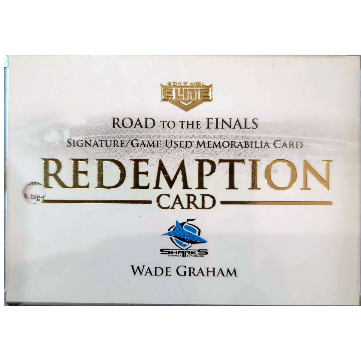 Futura NRL 2017 – "Road to the Finals" Wade Graham Signature / Redemption Card