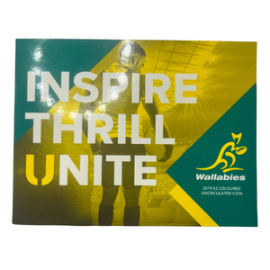 2019 $2 Wallabies Rugby World Cup Two Dollar UNC Coin In Folder.