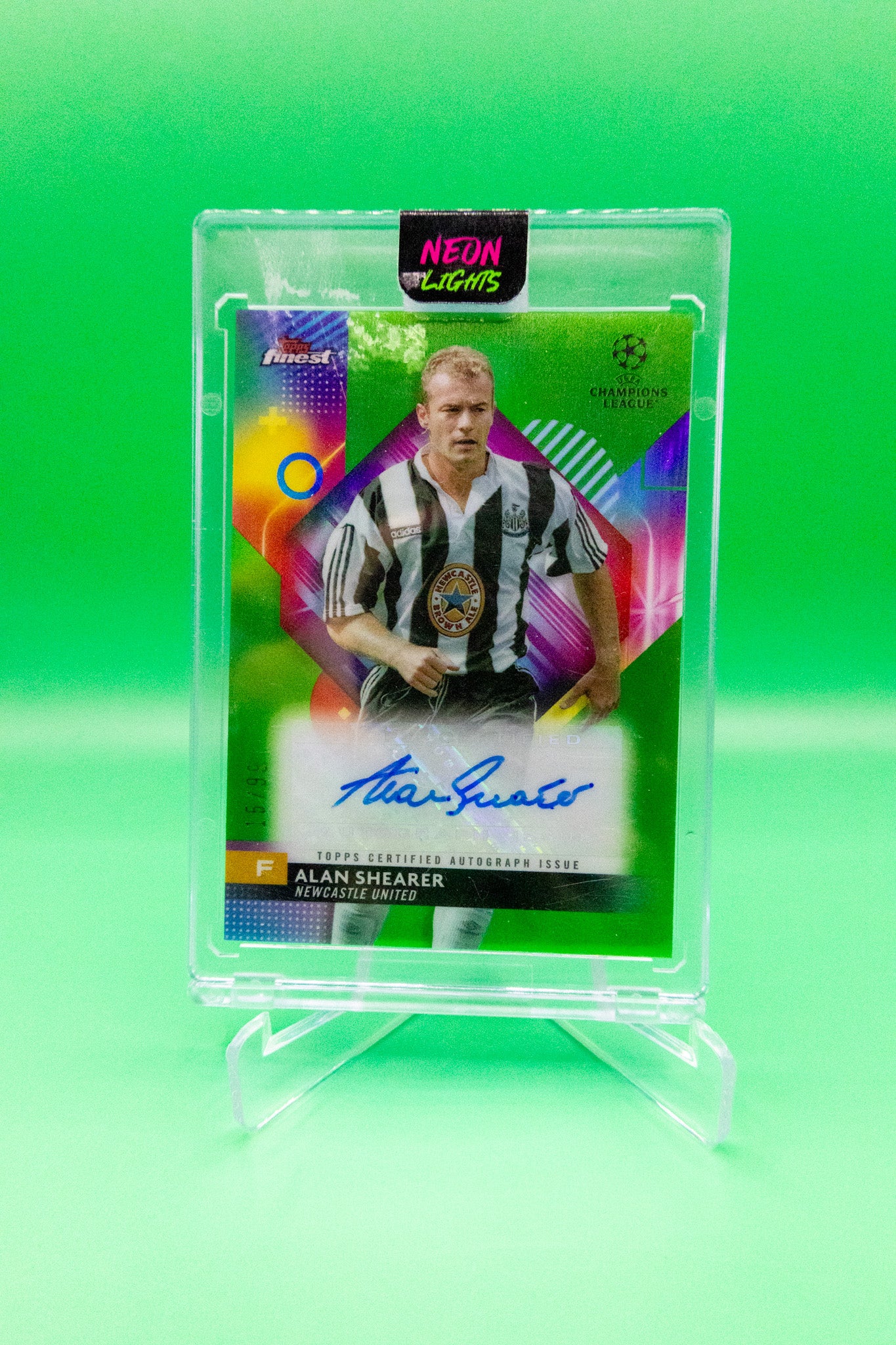 2023/24 Topps Finest UEFA Alan Shearer Autograph 15/99