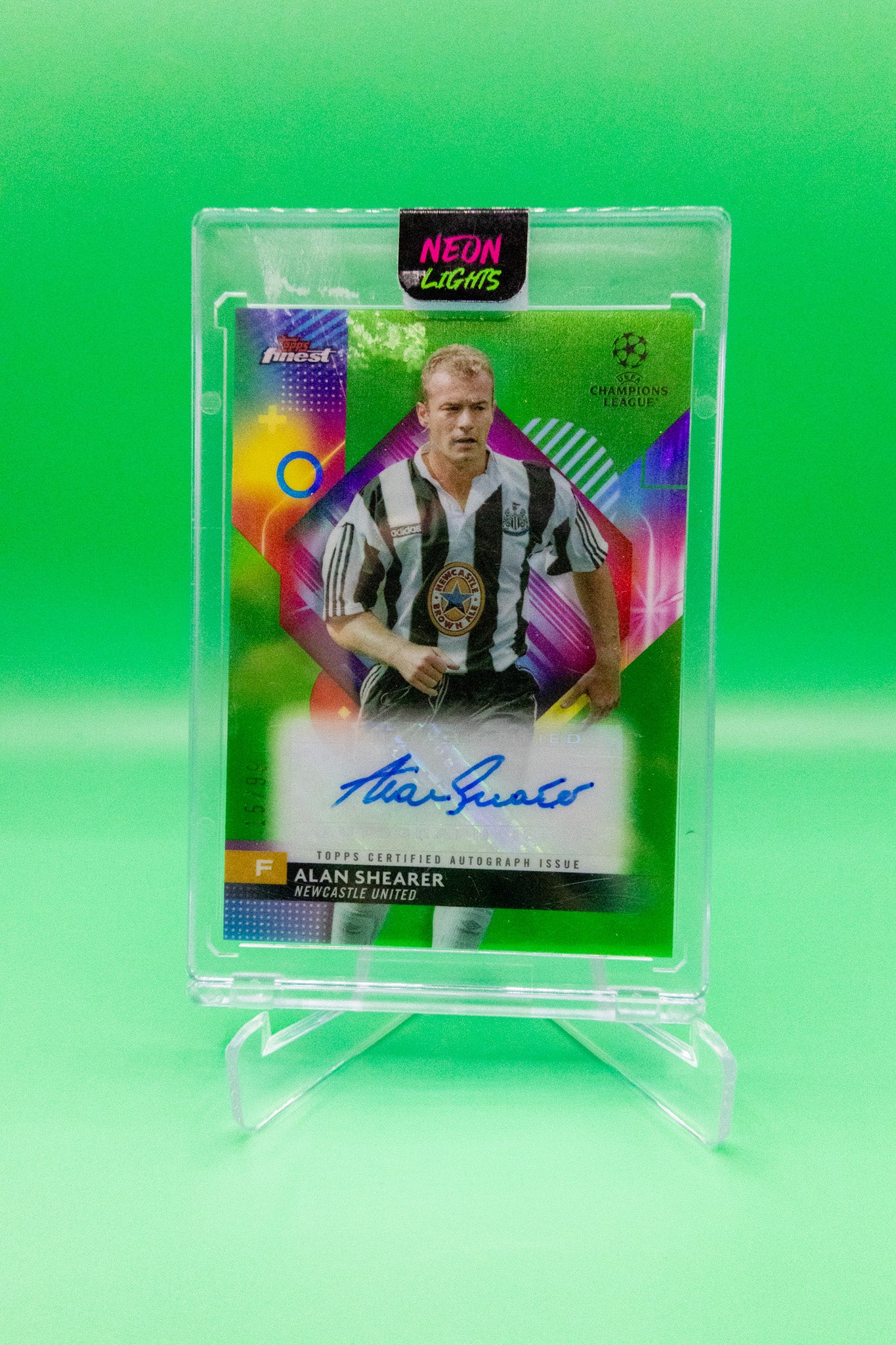 2023/24 Topps Finest UEFA Alan Shearer Autograph 15/99
