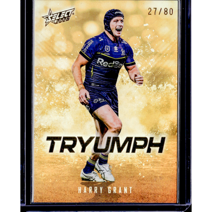 NRL Trading Cards: 2026 Select League Heroes — Harry Grant Tryumph Gold (#/80)