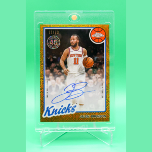 2025-26 Topps Chrome Basketball Jalen Brunson 1980-81 Auto Gold Rainbow /50